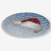 Santa Hat Photo Template Kerstmis Afbeelding Holid Papieren Bordje (Gekanteld)
