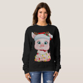 Santa Hat Pig met kerstmis Lovers Pajama Trui (Voorkant volledig)