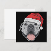 Santa Hat Pitbull Pit Christmas Xmas Pet Dog Lover Feestdagenkaart (Voorkant / Achterkant)