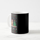Santa Hat Pommeranian Dog Christmas Tree Lights Ug Koffiemok (Voorkant links)