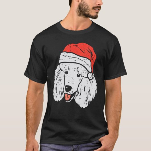Santa Hat Poodle Christmas Xmas Dog  Owner Men Wom T-shirt (Voorkant)
