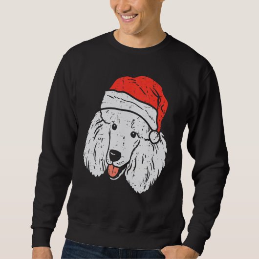 Santa Hat Poodle Christmas Xmas Dog  Owner Men Wom Trui (Voorkant)