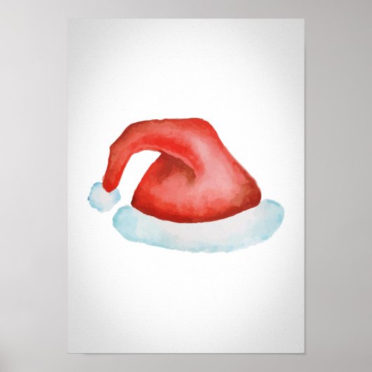 Santa hat poster - ontwerp van de waterverf (Voorkant)