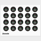 Santa Hat Rat Terrier Hond Kerstboom Lights Ug Ronde Sticker (Vel)