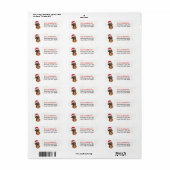 Santa Hat Red Dachshund Return-adres Etiket (Full Sheet)