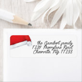 Santa Hat Red Merry Christmas Script 3 Foto Etiket (Insitu)