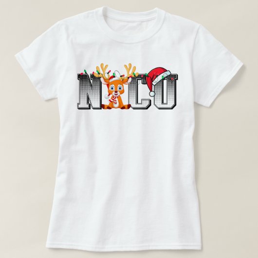 Santa Hat Rendier Kerstmis Licht Kerstmis NICU Nur T-shirt (Design voorkant)