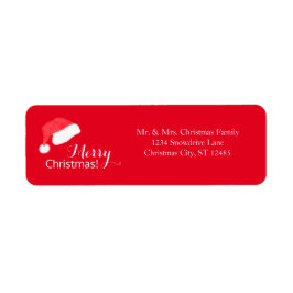 Santa Hat Rode Kerstmis retour adres label