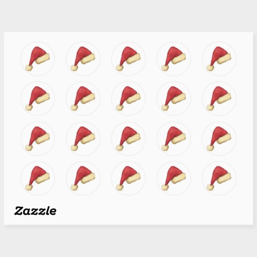 Santa Hat Ronde Sticker (Vel)