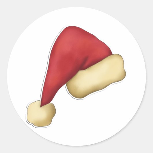 Santa Hat Ronde Sticker (Voorkant)