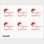 Santa Hat Ronde Sticker (Vel)