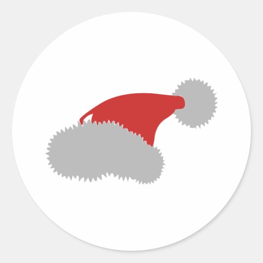 Santa Hat Ronde Sticker (Voorkant)