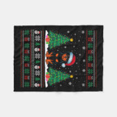 Santa Hat Rottweiler Hond Kerstboom Lights Ugl Fleece Deken (Voorkant (Horizontaal))