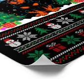 Santa Hat Rottweiler Hond Kerstboom Lights Ugl Poster (Hoek)