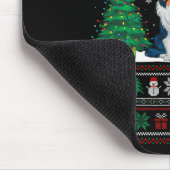 Santa Hat Rough Collie Dog Xmas Tree Lights Ugly S Muismat (Hoek)