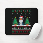 Santa Hat Rough Collie Dog Xmas Tree Lights Ugly S Muismat (Met muis)