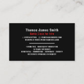 Santa Hat, Santa Claus Entertainer Visitekaartje (Achterkant)