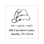 Santa Hat schets retour adres Zelfinktende Stempel (Design)