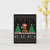 Santa Hat Schotse Terriër Hond Xmas Tree Lights Ug Kaart (Gele Bloem)