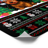 Santa Hat Schotse Terriër Hond Xmas Tree Lights Ug Poster (Hoek)