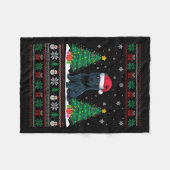 Santa Hat Scottie Dog Kerstboom Lights Ugly S Fleece Deken (Voorkant (Horizontaal))