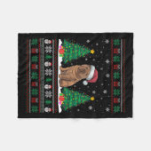 Santa Hat Shar Pei Dog Kerstboom Lights Ugly Fleece Deken (Voorkant (Horizontaal))