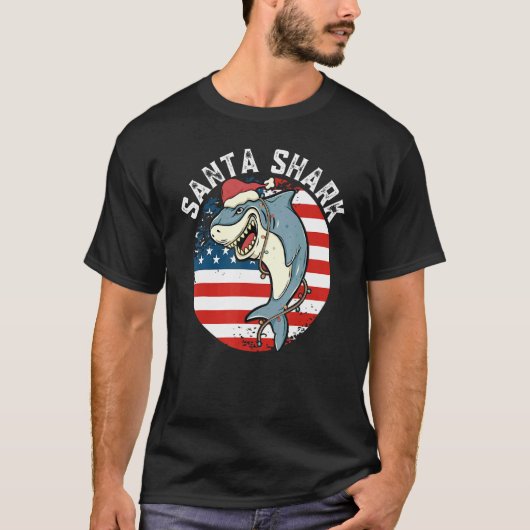Santa Hat Shark T-shirt (Voorkant)