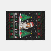 Santa Hat Shetland Herdershond Xmas Tree Light Ug Fleece Deken (Voorkant (Horizontaal))