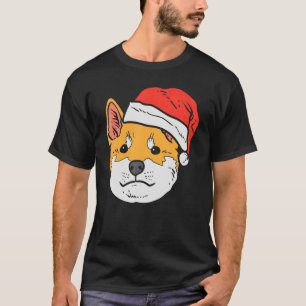 Santa Hat Shiba Inu Akita Akita Japanse Doge Chri T-shirt