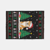 Santa Hat Shiba Inu Dog Kerstboom Lights Ugly Fleece Deken (Voorkant (Horizontaal))