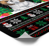 Santa Hat Shih Tzu Dog Kerstboom Lights Ugly Poster (Hoek)