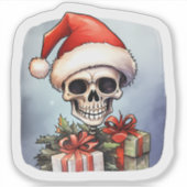 Santa Hat Skeleton verspreidt kerstvreugde Sticker (Voorkant)