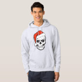 Santa Hat Skull Pun Joke Funny Kersthoodie Hoodie (Voorkant volledig)