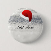Santa Hat, sneeuwachtergrond sjabloon Ronde Button 5,7 Cm (Voorkant)