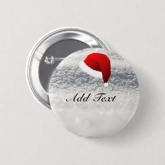 Santa Hat, sneeuwachtergrond sjabloon Ronde Button 5,7 Cm (Voorkant /achterkant)
