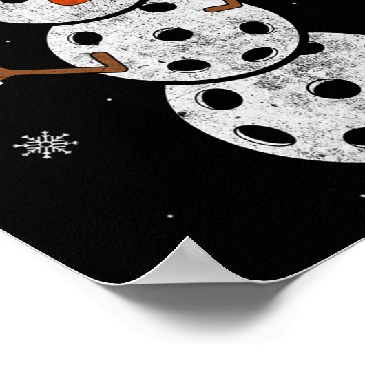 Santa Hat Sneeuwman Cadeaus Voor Xmas Fun Pickleba Poster (Hoek)