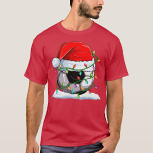 Santa Hat Sneeuwman Kerstverlichting Grappige Kers T-shirt