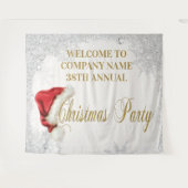 Santa Hat Sneeuwvlok Kerstfeest Achtergrond Wandkleed (Voorkant (horizontaal))