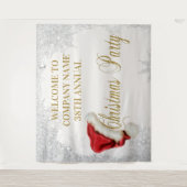 Santa Hat Sneeuwvlok Kerstfeest Achtergrond Wandkleed (Voorkant)