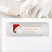 Santa Hat Sneeuwvlok Kerstmis retour adres label (Insitu)