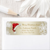 Santa Hat Sneeuwvlok Kerstmis Retouradres Etiket (Insitu)