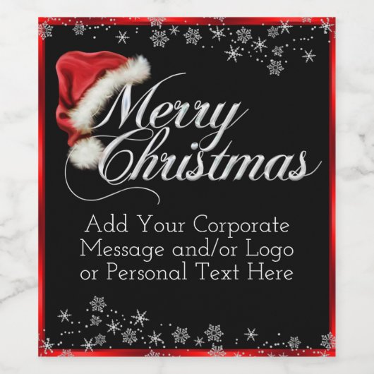 Santa Hat Sneeuwvlok Kerstmis Wijn Flesjes Etikett Wijn Etiket (Enkel label)