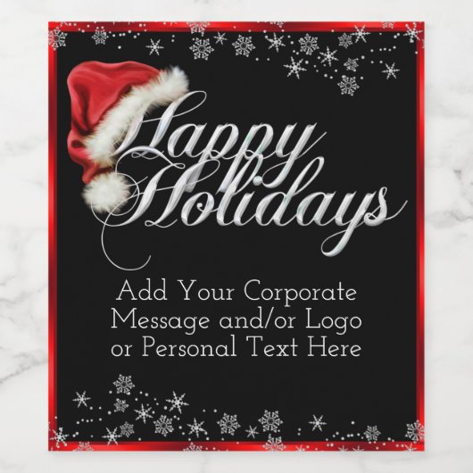 Santa Hat Sneeuwvlok Vakantie Wijn Labels Wijn Etiket (Enkel label)