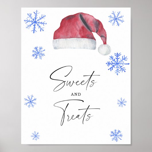 Santa hat - snoep en trakteert baby shower poster (Voorkant)