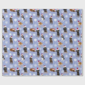 Santa hat Snowflake Blue Cadeaupapier (Vlak)