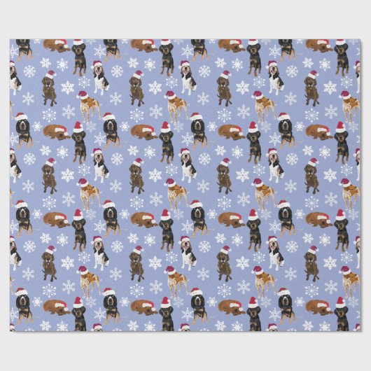 Santa hat Snowflake Blue Cadeaupapier (Vlak)