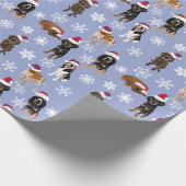 Santa hat Snowflake Blue Cadeaupapier (Hoek)