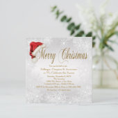 Santa Hat Snowflake Corporate Christmas Party Kaart (Staand voorkant)