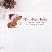 Santa Hat Snowflake Tan Tachshund Retouradres Etiket