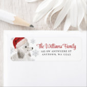 Santa Hat Snowflake White Poodle Retouradres Etiket (Insitu)